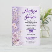 ビューティフルパープルフラワーズ婚約パーティ 招待状 (スタンド正面)