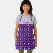 ビューティフルパープルフローラデイジーフラワーカスタムキッズ エプロン (インサイチュ)