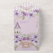 ビューティフルパープルフローラプリンセスファースト誕生日 オールインワン招待状 (外側)