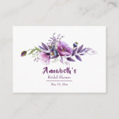 ビューティフルパープルポピーブライダルシャワー アドバイスカード (裏面)