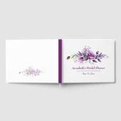 ビューティフルパープルポピーブライダルシャワー ゲストブック (全面)