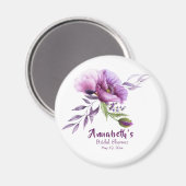 ビューティフルパープルポピーブライダルシャワー マグネット (正面/裏面)