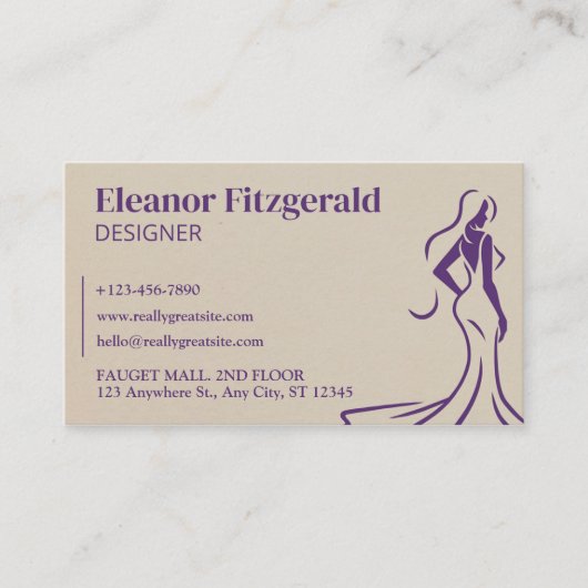 ビューティフルパープルラグジュアリーファッション 名刺 (正面)