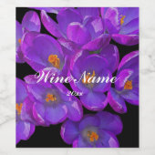 ビューティフルパープル春クロカスフローラ ワインラベル (シングルラベル)