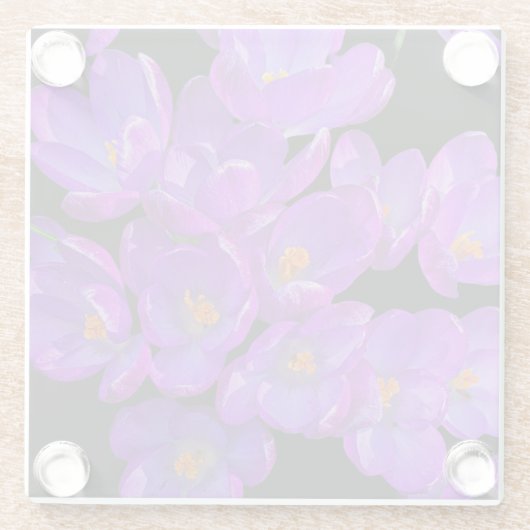 ビューティフルパープル春クロセスフローラ ガラスコースター (裏面)