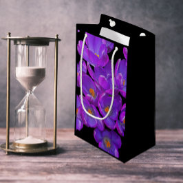 ビューティフルパープル春クロセスフローラ スモールペーパーバッグ