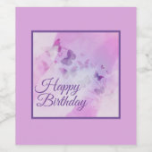 ビューティフルパープル蝶誕生日 ワインラベル (シングルラベル)