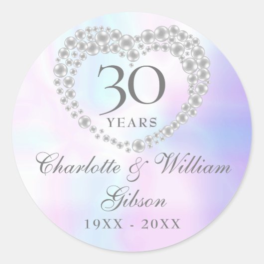 ビューティフルパールハート30周年記念 ラウンドシール (正面)