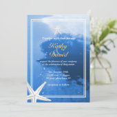 ビューティフルヒトデビーチテーマ結婚式招待状 招待状 (スタンド正面)