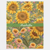 ビューティフルヒマワリトレンディーコレクション フリースブランケット (正面)