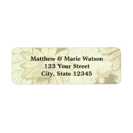 ビューティフルヒマワリフローラデザイン ラベル