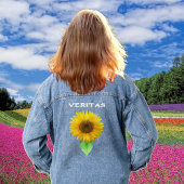 ビューティフルヒマワリ&タイポグラフィ デニムジャケット