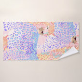 ビューティフルヒョウシームレスパターンイラストレーションアー バスタオル (バスタオル)