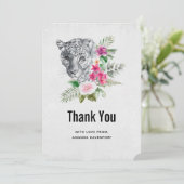 ビューティフルヒョウポートレート水彩 サンキューカード (スタンド正面)