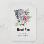 ビューティフルヒョウポートレート水彩 サンキューカード (正面/裏面)