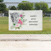 ビューティフルヒョウ頭エキゾチック誕生日 横断幕 (インサイチュ)