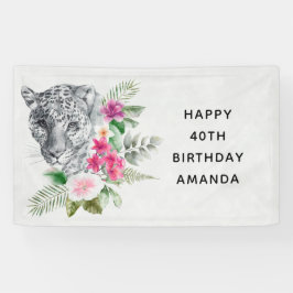 ビューティフルヒョウ頭エキゾチック誕生日 横断幕