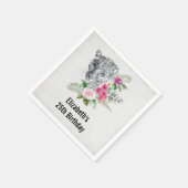 ビューティフルヒョウ頭部ポートレート誕生日 スタンダードカクテルナプキン (角)