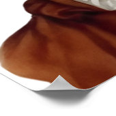 ビューティフルビクトリアンレディブラウンフローラハットポートレート ポスター (角)