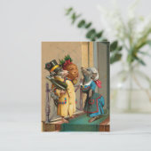 ビューティフルビンテージクリスマスネズミズマウス ポストカード (スタンド正面)