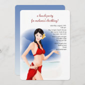 ビューティフルビーチガール招待状 招待状 (正面/裏面)