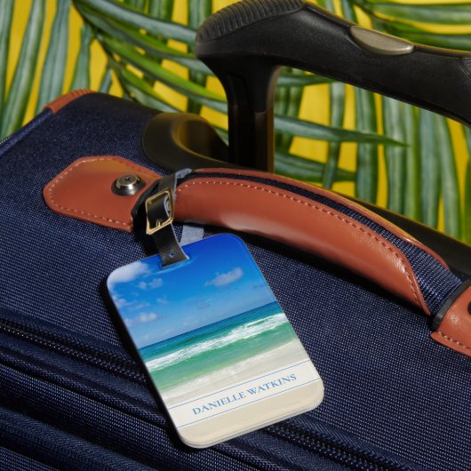 ビューティフルビーチバケーションパーソナライズされたシーサイド ラゲッジタグ (正面インサイチュ1)