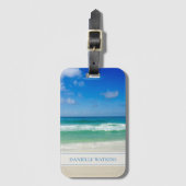 ビューティフルビーチバケーションパーソナライズされたシーサイド ラゲッジタグ (正面縦)
