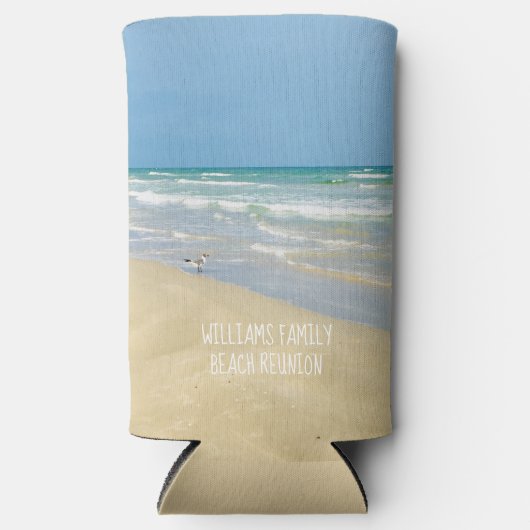 ビューティフルビーチファミリー懇親会サマーバケーション スリム缶クーラー (正面)