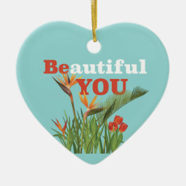 ビューティフルビーユーモノグラムオレンジガーデンフローラ セラミックオーナメント