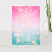 ビューティフルピンクアンドブルー《写真》ぼけ味第19誕生日 カード (裏面)