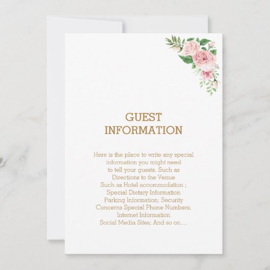 ビューティフルピンクエレガントフローラボ結婚ホ 招待状 (正面)