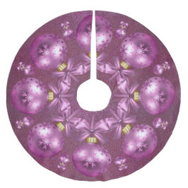 ビューティフルピンクオーナメントグリッター ブラッシュドポリエステルツリースカート