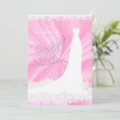 ビューティフルピンクサテン宗教ブライダルシャワー 招待状 (スタンド正面)