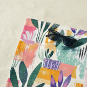 ビューティフルピンクパステルフォヴィスムガーデンポット ビーチタオル (インサイチュ)