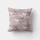 ビューティフルピンクパンプキンパッチグリッター秋 クッション (正面)