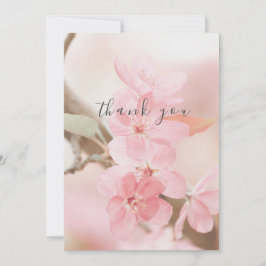 ビューティフルピンクフラワー花びらフラットサンキューカード サンキューカード