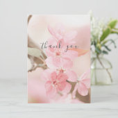 ビューティフルピンクフラワー花びらフラットサンキューカード サンキューカード (スタンド正面)