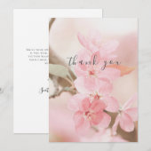 ビューティフルピンクフラワー花びらフラットサンキューカード サンキューカード (正面/裏面)