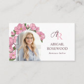 ビューティフルピンクフローラモノグラムロマンス作家 名刺 (正面)