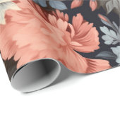 ビューティフルピンクブルーヴィンテージフローラ ラッピングペーパー (ロールコーナー)