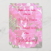 ビューティフルピンクブーゲンビリアプリント結婚ズ 招待状 (正面/裏面)