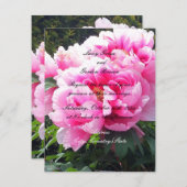 ビューティフルピンクプオーニー結婚式招待状 招待状 (正面/裏面)