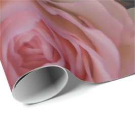 ビューティフルピンクホワイトローズフラワーブーケフローラ ラッピングペーパー