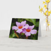 ビューティフルピンクマンデビラフラワーズノートカード カード (黄色い花)