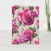 ビューティフルピンクローズラブフローラハッピーバースデー カード (裏面)