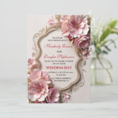 ビューティフルピンクローズ結婚式招待状 招待状 (スタンド正面)