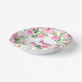 ビューティフルピンクローゼスハッピーバースデー ペーパーボウル (傾斜あり)