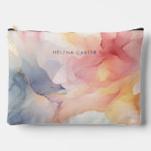 ビューティフルピンク抽象芸術ウィメンズ アクセサリーポーチ (正面)