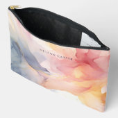 ビューティフルピンク抽象芸術ウィメンズ アクセサリーポーチ (見開き)