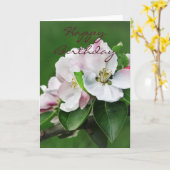 ビューティフルピンク春花ハッピーバースデーカード カード (黄色い花)